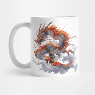 Orange Chinese dragon Mug